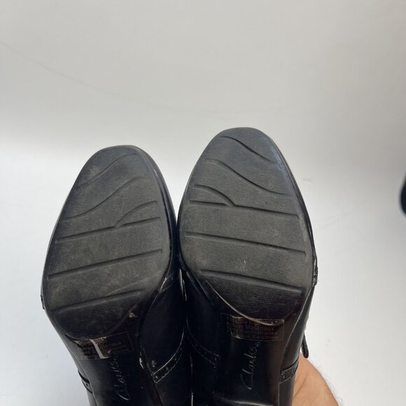 Clarks Bendables Black Leather Mary Jane Heel Shoes Womens 6M US Comfort - Picture 5 of 12
